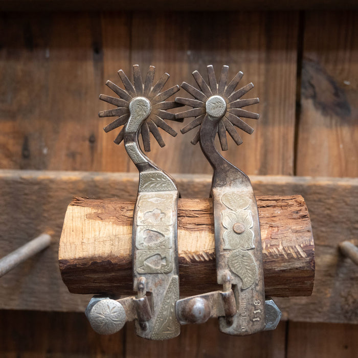 M Turner Silver Mounted Spurs Tack - Spurs M Turner