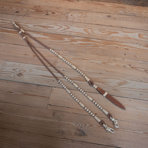 Handmade Rawhide Romel Reins w/Popper By Jose Ortiz Tack - Reins Jose Ortiz