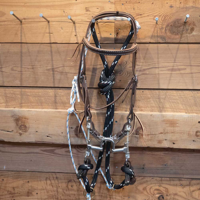 CHS Square Port Gag w/Martingale Tack - Training Cow Horse Supply