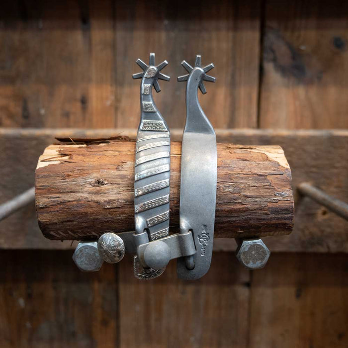 Josh Ownbey Silver Mounted 7 pt. Spurs Tack - Spurs Josh Ownbey Cowboy Line