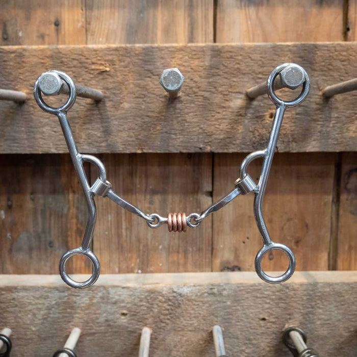 Schoneberg Long Casey Square Dog Bone w/ Copper Rings Bit Tack - Bits Schoneberg