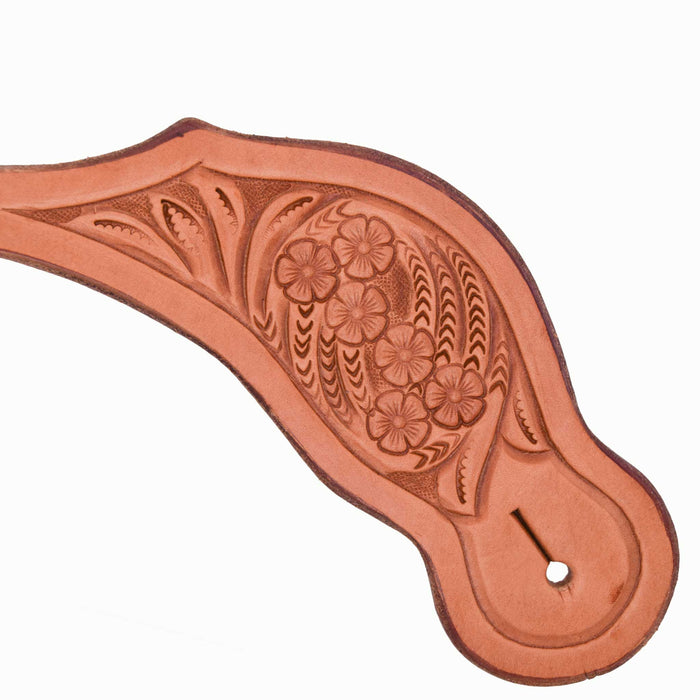 Teskey's Floral Tooled Cowboy Spur Straps Tack - Spur Straps Teskey's