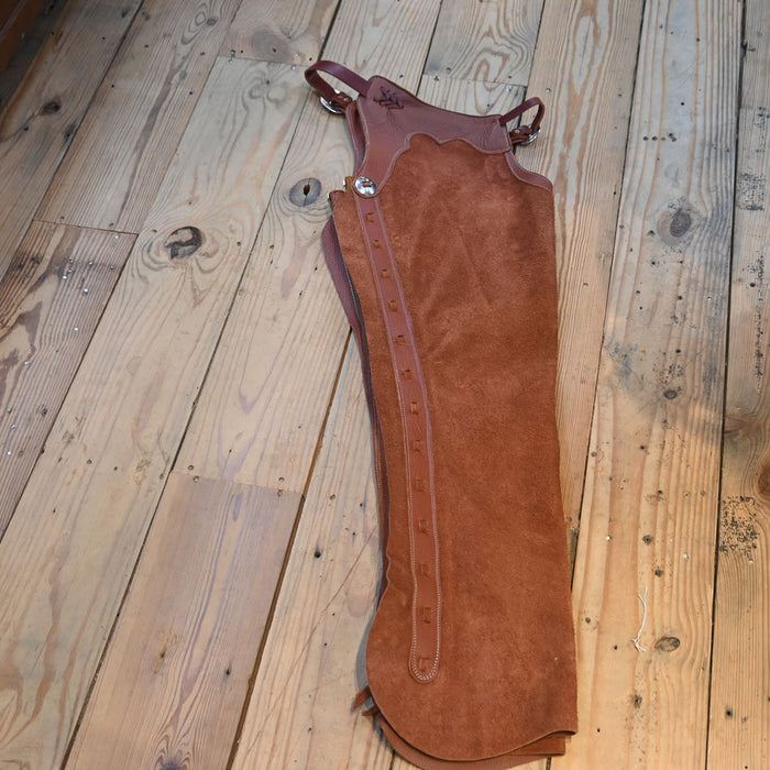 Large Rust Rough-Out Shotgun Legging Tack - Chaps & Chinks Teskey's