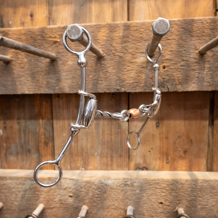 CHS Lil' Beau Twisted Dog Bone Bit w/Roller Tack - Bits Cow Horse Supply