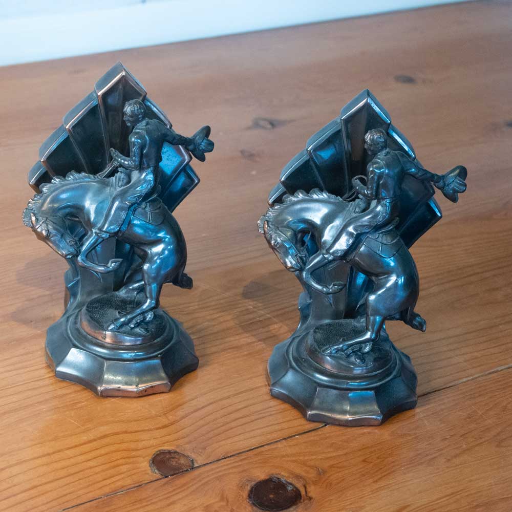 Western Decor - Vintage Brass Bookends from "Art Deco" LA CA _C466 Collectibles MISC   