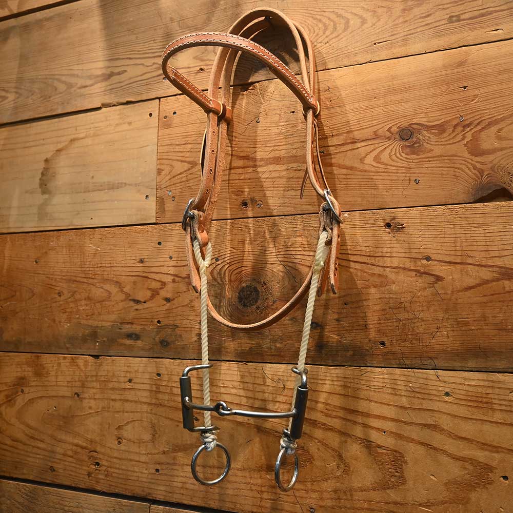 Cow Horse Supply - Headstall Rig - 3 piece Dogbone -Gag  CHS208 Tack - Training - Headgear Cow Horse Supply   