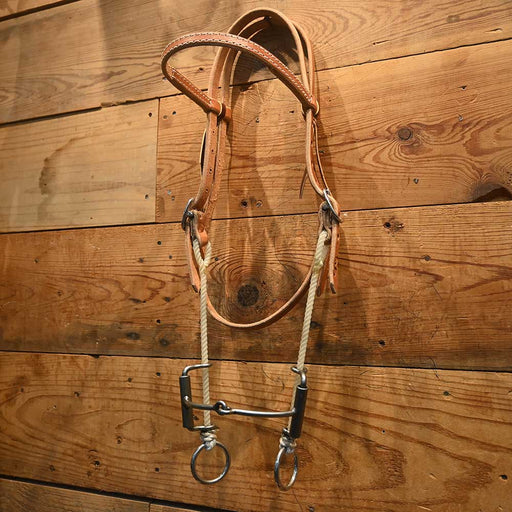 CHS Headstall w/Todd Smooth Snaffle Gag Tack - Training Cow Horse Supply