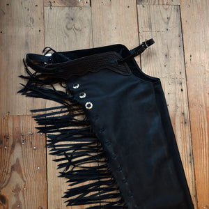Teskey's Medium All Black Versatility Shotgun Chaps Tack - Chaps & Chinks Teskey's