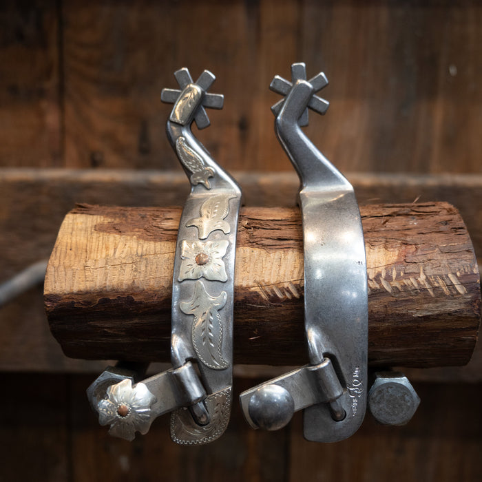 Josh Ownbey Cowboy Line Silver Mounted Spurs Tack - Spurs Josh Ownbey Cowboy Line