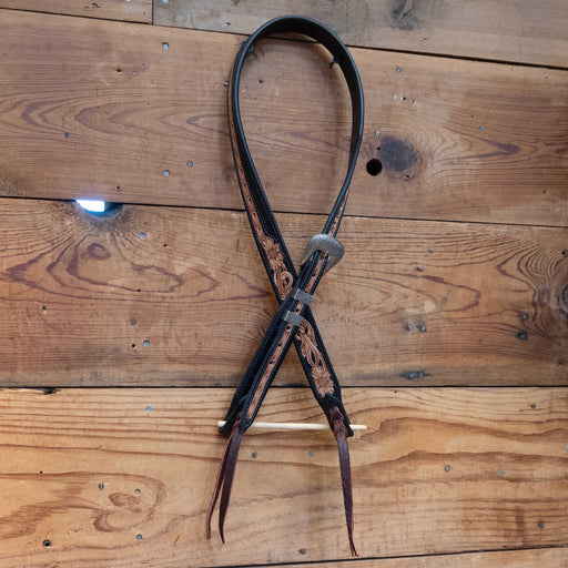 Randall Top Shelf Leather Black Split Ear w/Sterling Silver Buckle Tack - Headstalls Randall Top Shelf