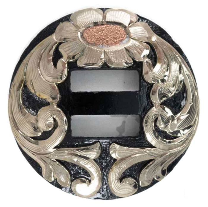 Floral Scroll Slotted Concho Tack - Conchos & Hardware MISC