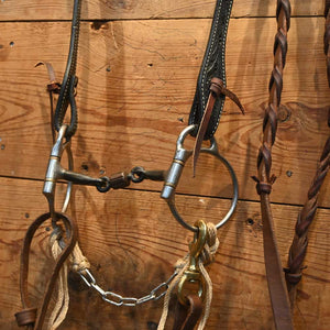Bridle Rig - Nice new Leather - Locked 3 piece D-Ring Snaffle Bit SBR313 Sale Barn MISC   
