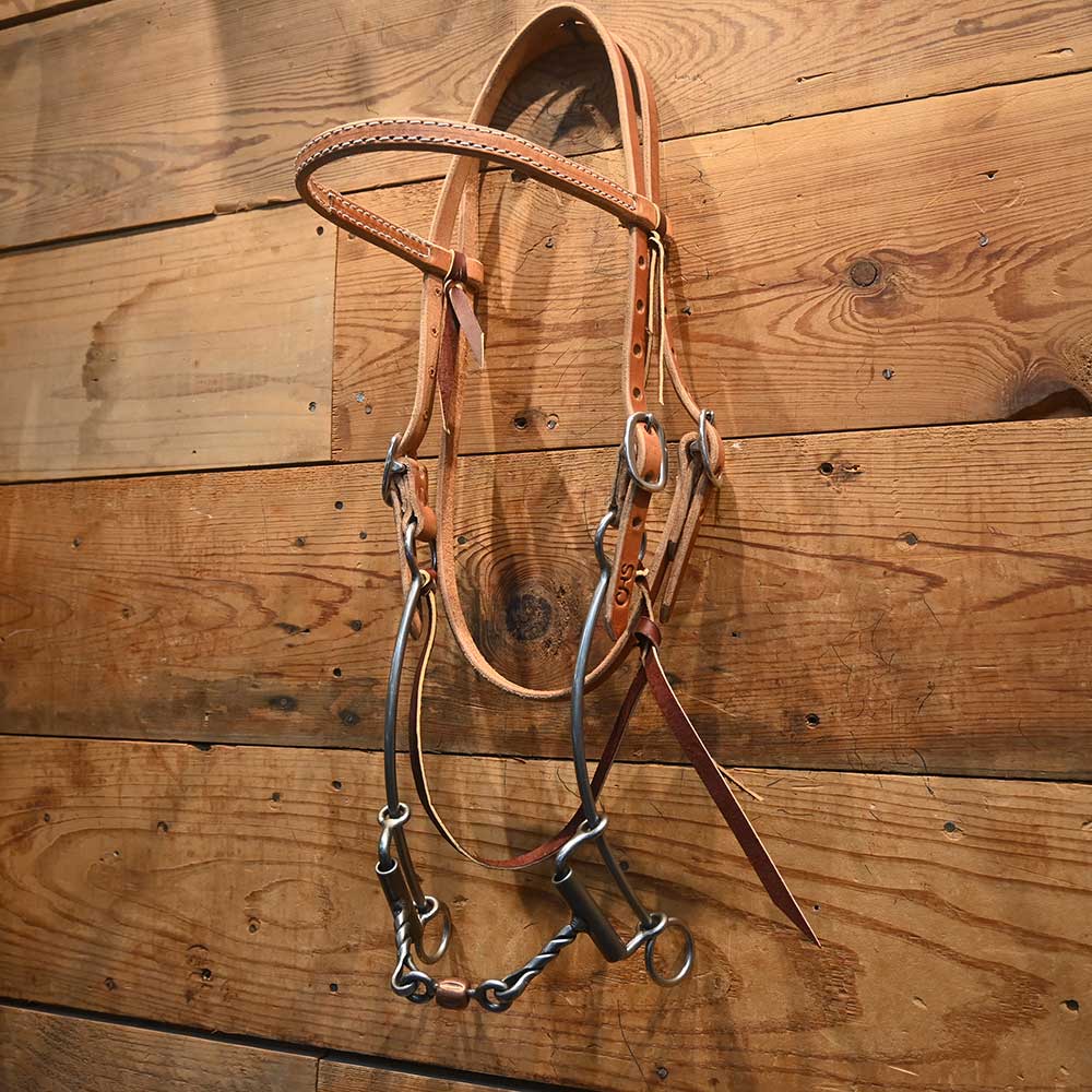 Cow Horse Supply - Headstall Rig - 3 piece Dogbone -Gag  CHS209 Tack - Training - Headgear Cow Horse Supply   