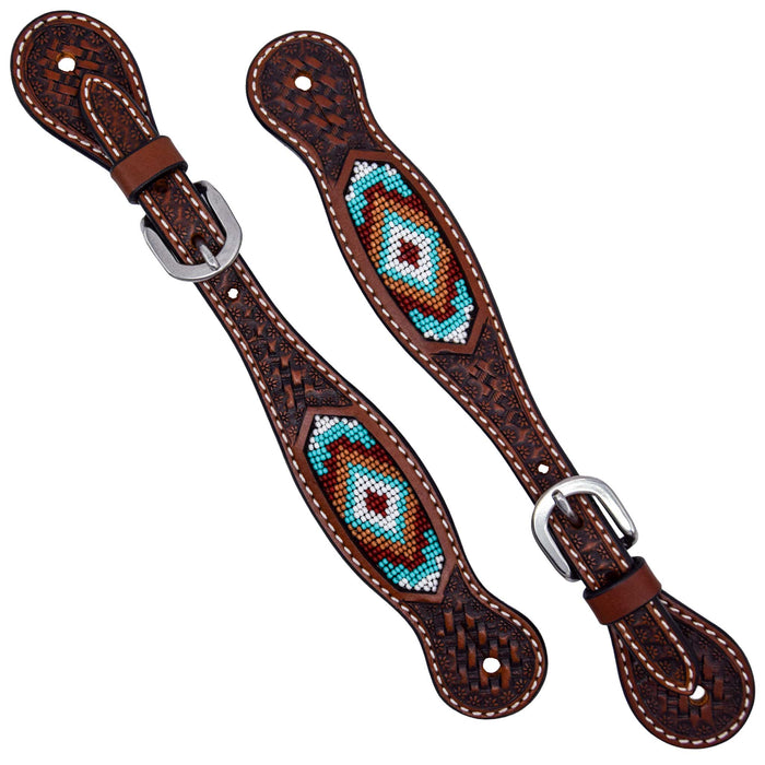 Weaver Ladies Beaded Spur Straps Tack - Spur Straps Weaver