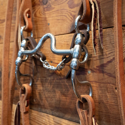 CHS Solid Port Bridle Rig w/ Martingale Tack - Training Cow Horse Supply