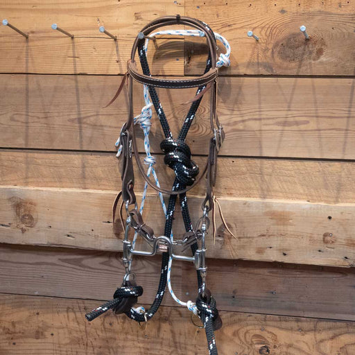 CHS Solid Port Gag Martingale Rig Tack - Training Cow Horse Supply