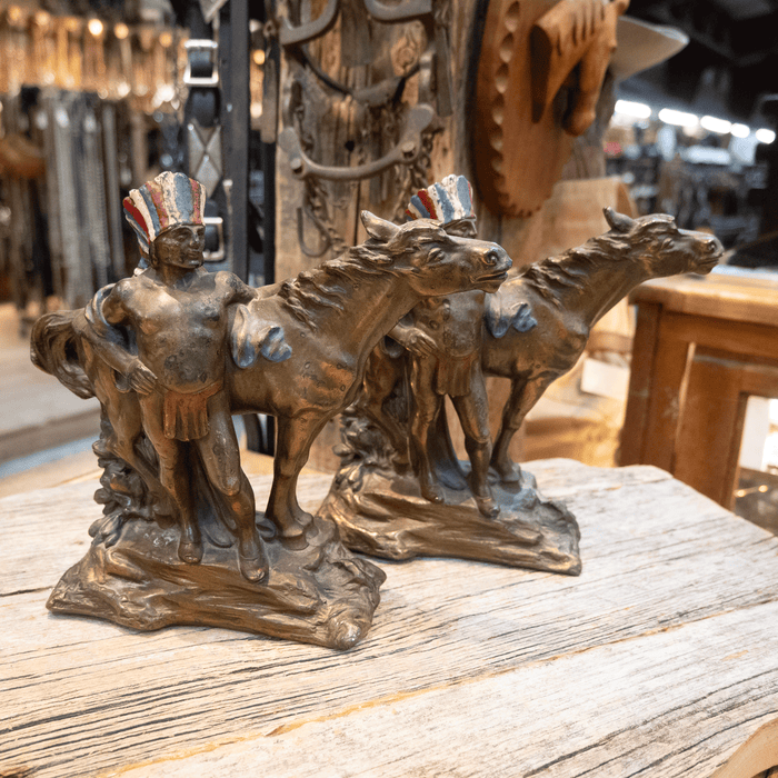 1928 Copper Native American Bookends