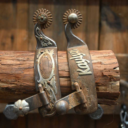 Used Kerry Kelley Silver and Copper Mounted Spurs Tack - Spurs Kerry Kelley