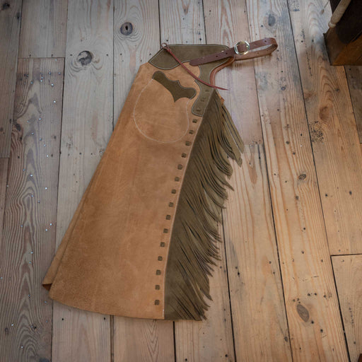 WLC Tan Roughout Stepthrough Chaps Tack - Chaps & Chinks WLC