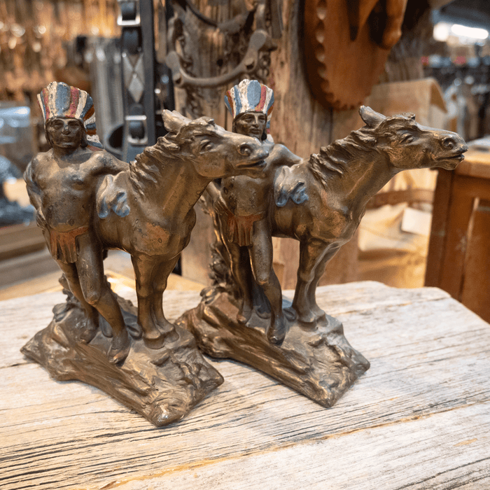 1928 Copper Native American Bookends