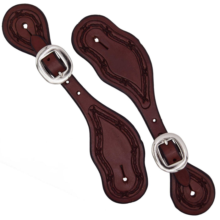 Teskey's Ladies Barbwire Border Spur Straps Tack - Spur Straps Teskey's