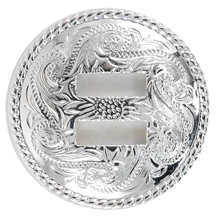 Shiny Silver Rope Border Slotted Concho Tack - Conchos & Hardware MISC