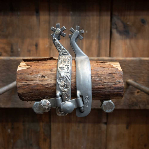 Josh Ownbey Silver Mounted 6 pt. Spurs Tack - Spurs Josh Ownbey Cowboy Line