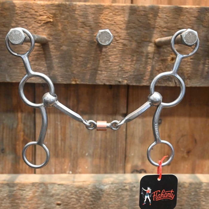 Flaharty Lil' Circle Gag Hex Dogbone w/Roller Bit Tack - Bits Flaharty