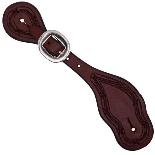 Teskey's Ladies Barbwire Border Spur Straps Tack - Spur Straps Teskey's Heavy Oil