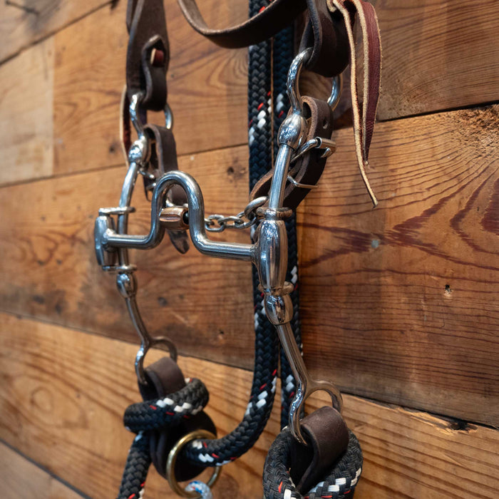 CHS Port Gag Bridle Rig w/Copper Roller Tack - Training Cow Horse Supply