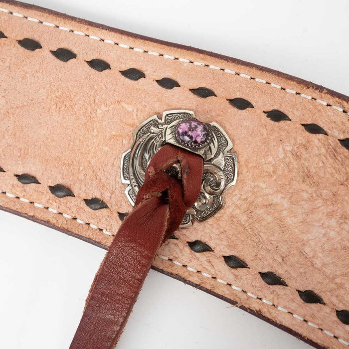 Teskey's 3" Roughout Buckstitch Breast Collar With Strings Tack - Breast Collars Teskey's Purple