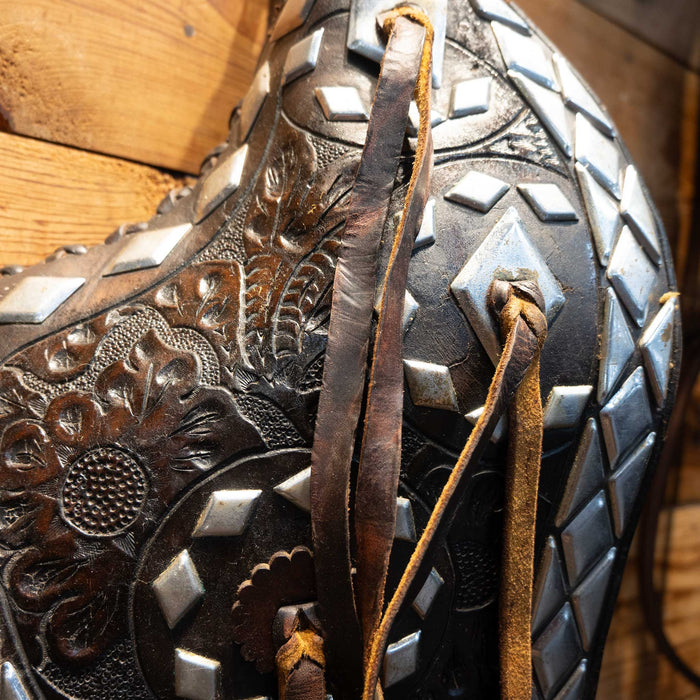 Vintage Ted Flower's Silver Parade Tapaderos Saddle - Accessories Ted Flowers