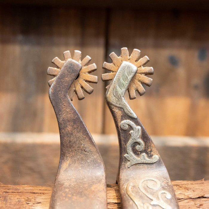 Stockard Silver Mounted 12pt. Spurs Tack - Spurs Gerald Stockard