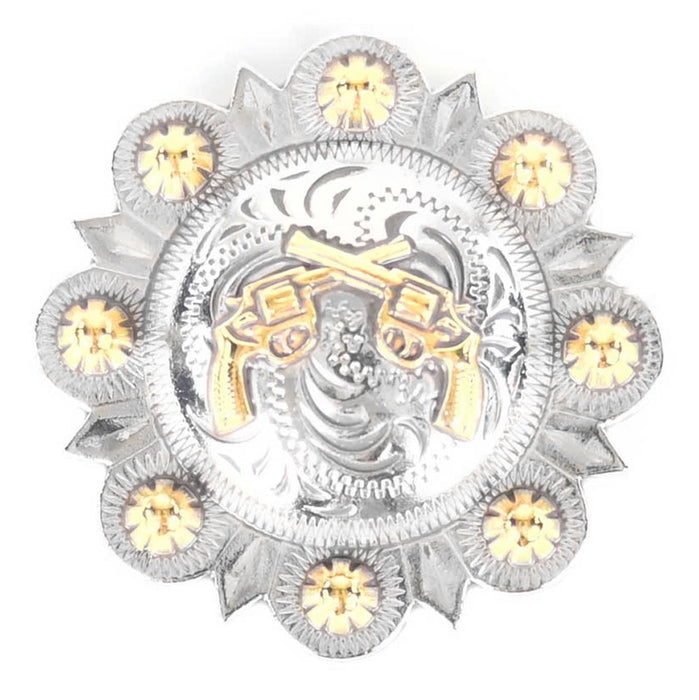 Round Gold Berry Gun Concho Tack - Conchos & Hardware MISC