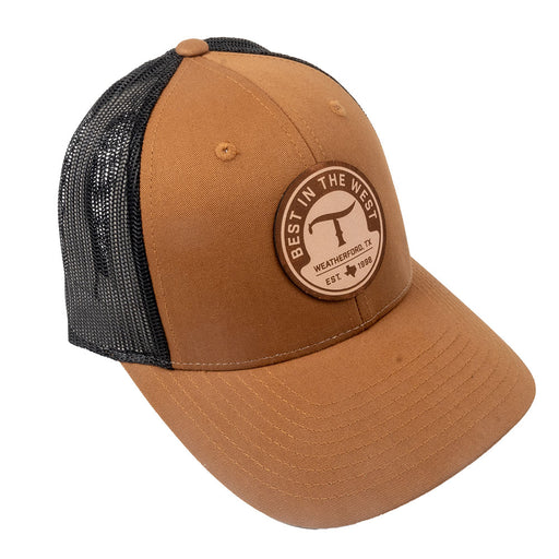 Teskey's Leather T Logo Patch Cap - Caramel/Black TESKEY'S GEAR - Baseball Caps Teskey's