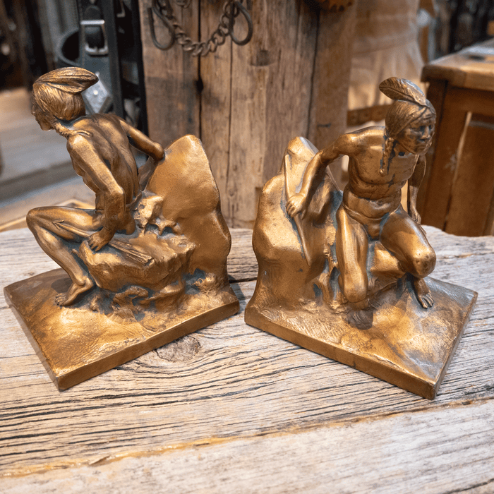 Bronze Clad Indian Seeker Bookends