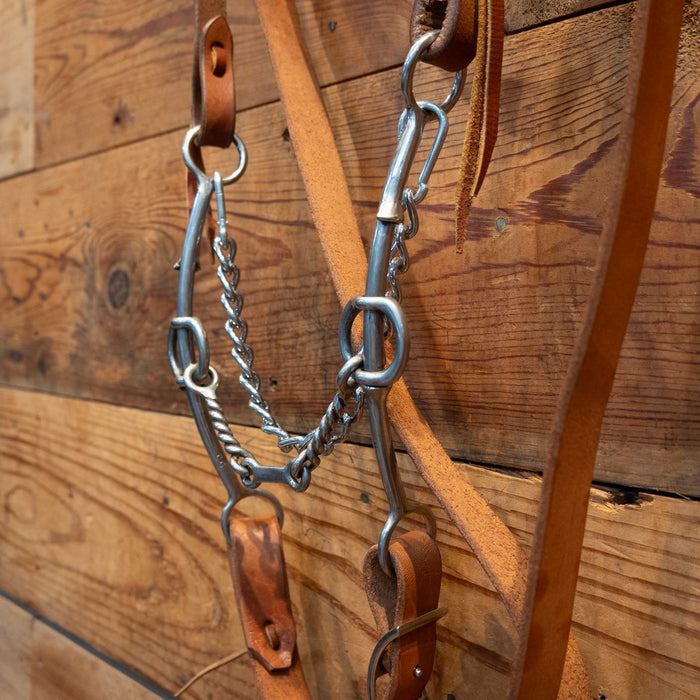 Classic Equine Sliding Gag Twisted Wire Dogbone Bridle Rig