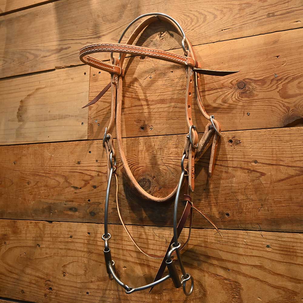 Cow Horse Supply - Headstall Rig - Smooth Snaffle - Steel Crown-Gag  CHS211 Tack - Training - Headgear Cow Horse Supply   