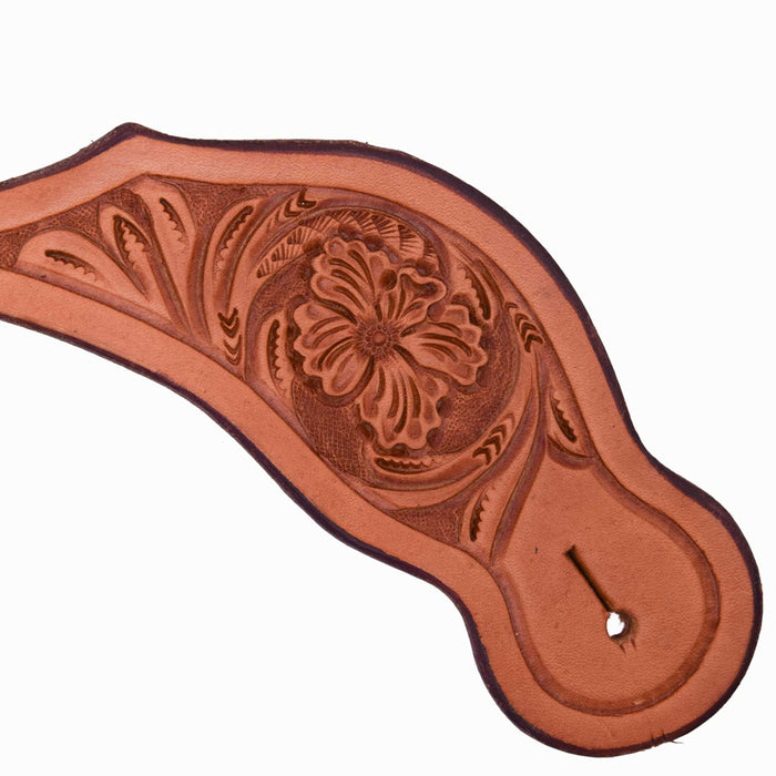 Teskey's Floral Tooled Spur Straps Tack - Spur Straps Teskey's