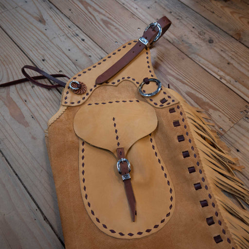 Bryan Clark Roughout Stepthrough w/ CLARK Hardware Chaps Tack - Chaps & Chinks Bryan Clark