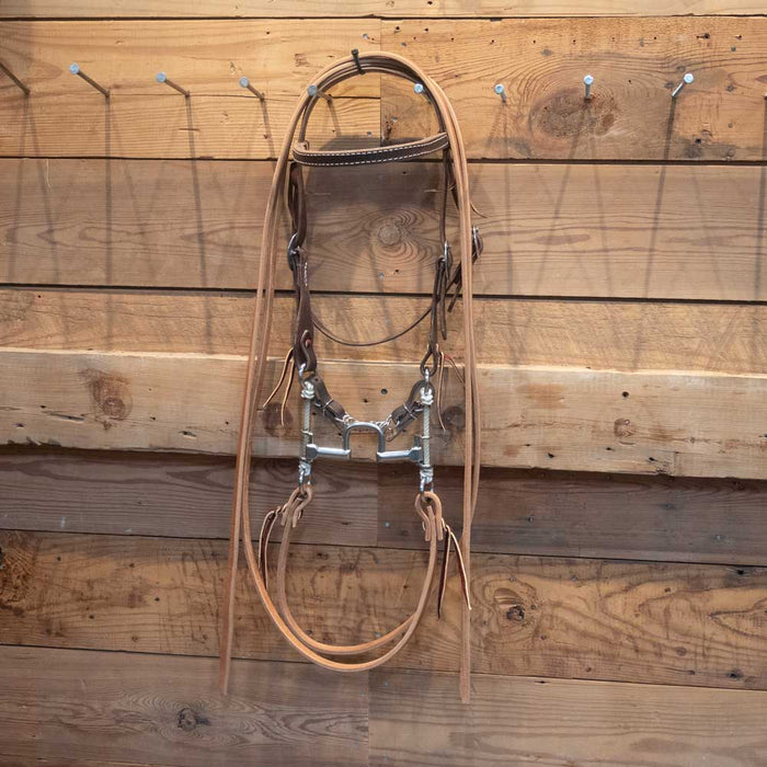 CHS Square Port Correction Gag Bridle Rig Tack - Training Cow Horse Supply