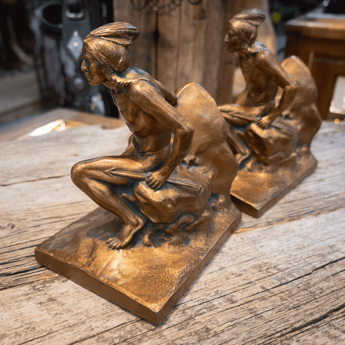 Bronze Clad Indian Seeker Bookends