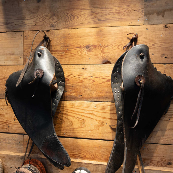 Vintage Ted Flower's Silver Parade Tapaderos Saddle - Accessories Ted Flowers