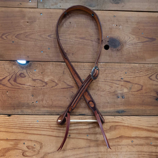 Ross Bullinger 5/8" Tooled Split Ear Headstall Tack - Headstalls Ross Bullinger