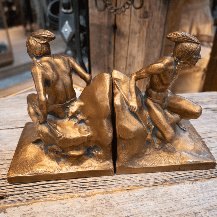 Bronze Clad Indian Seeker Bookends
