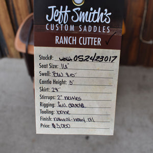16" JEFF SMITH RANCH CUTTING SADDLE Saddles Jeff Smith