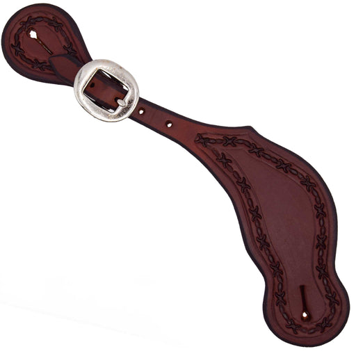 Teskey's Barbedwire Border Cowboy Spur Straps Tack - Spur Straps Teskey's Heavy Oil