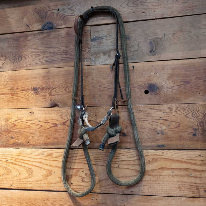 Side Pull with Ship Rope Reins Bridle Rig Sale Barn MISC