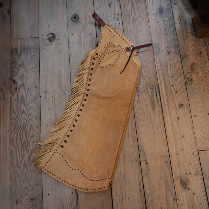 Bryan Clark Roughout Stepthrough w/ CLARK Hardware Chaps Tack - Chaps & Chinks Bryan Clark