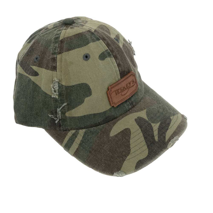 New Teskey's Camo Leather Logo Cap Sale Barn MISC